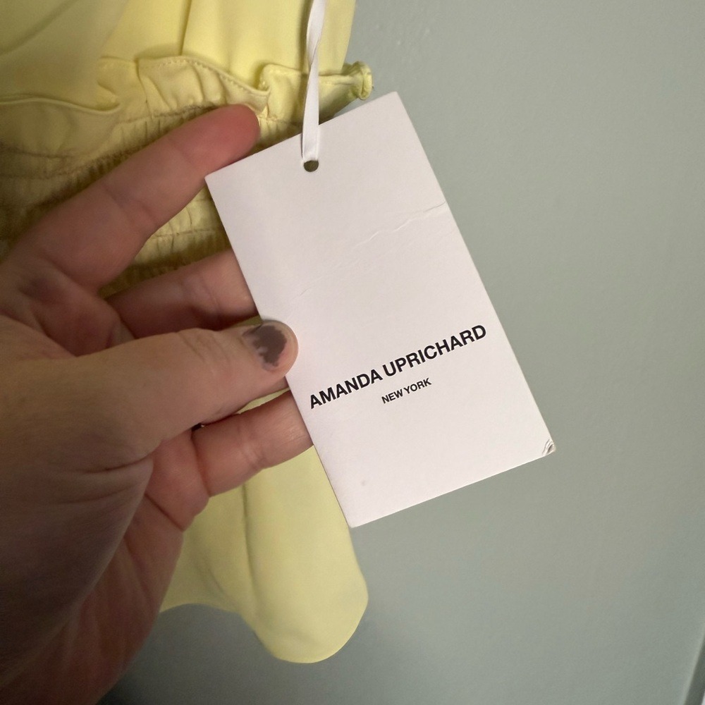 NWT Amanda Uprichard New York pale yellow‎ ruffle blouse - Picture 3 of 6
